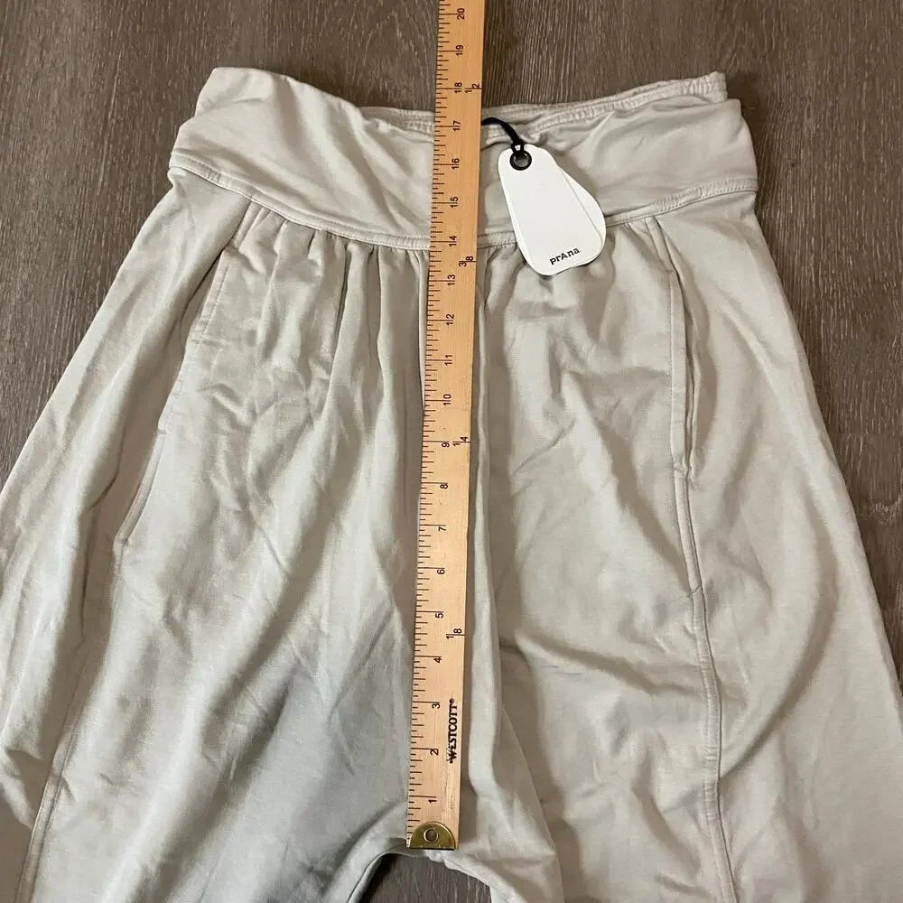 Prana Mindful Movement Harem Pant Women's M Almond Relaxed Mid Rise Tapered Leg - Picture 9 of 12